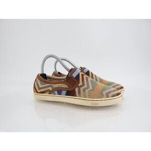 UGG X Pendleton Women's Sz 7 Fierce Slip On Shoes Brown Fabric Chevron Round Toe